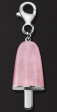 AMBROSINI JEWELS - PENDENTE ARGENTO 925° ghiacciolo finitura bianca pietra rosa piccolo (21x14 mm)