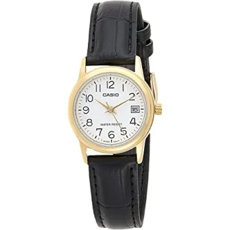 CASIO COLLECTION Mod. LADY DATE GOLD, LEATHER - WHITE