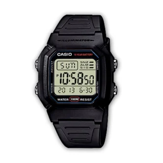 CASIO TIMELESS COLLECTION Mod. DIVER -DOUBLE TIME, ALARM, CHRONOGRAPH - 10 Year Battery - ALL BLACK