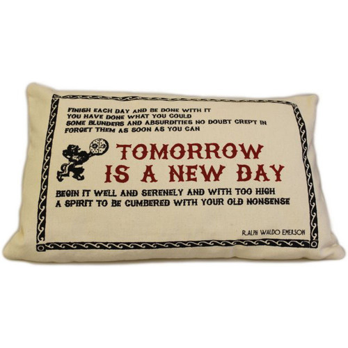 CUSCINI LETTERARI - Copricuscino in Juta lavata / Cotton pillow case TOMORROW - Size 38x25cm