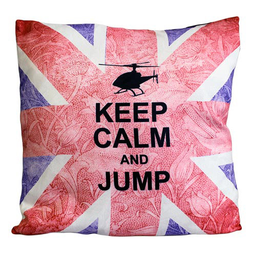 CUSCINI LETTERARI - Copricuscino in Juta lavata / Cotton pillow case KEEP CALM AND JUMP - Size 40x40cm