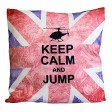 CUSCINI LETTERARI - Copricuscino in Juta lavata / Cotton pillow case KEEP CALM AND JUMP - Size 40x40cm