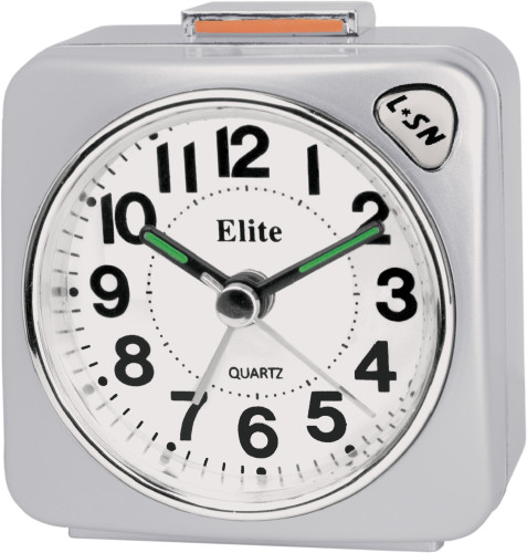 ELITE Sveglia silent con luce e snooze - ARGENTO - Silent alarm clock with light and snooze - SILVER