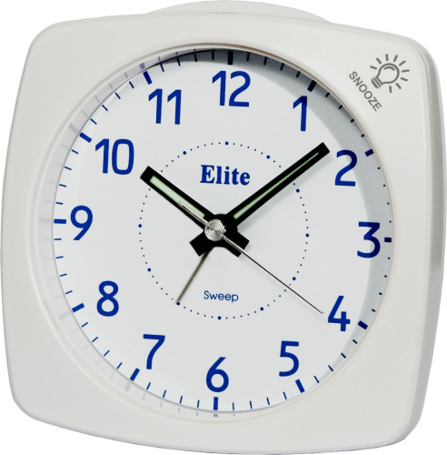 ELITE Sveglia silent con luce e snooze - BIANCO - Silent alarm clock with light and snooze - WHITE