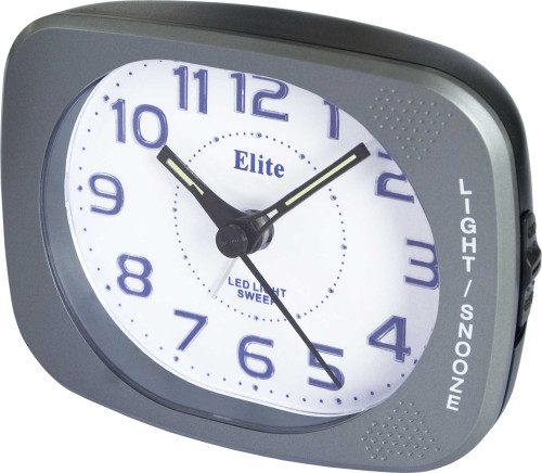 ELITE Sveglia silent con luce LED e snooze - ANTRACITE - Silent alarm clock with LED light and snooze - GREY