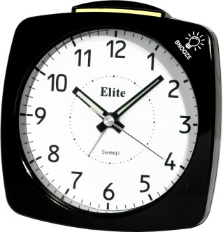 ELITE Sveglia silent con luce e snooze - NERO - Silent alarm clock with light and snooze - BLACK