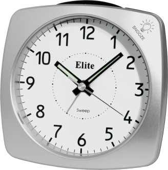 ELITE Sveglia silent con luce e snooze - ARGENTO - Silent alarm clock with light and snooze - SILVER
