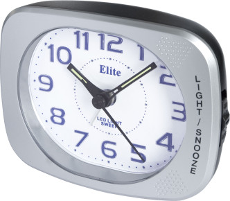 ELITE Sveglia silent con luce LED e snooze - ARGENTO - Silent alarm clock with LED light and snooze - SILVER