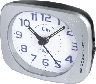 ELITE Sveglia silent con luce LED e snooze - ARGENTO - Silent alarm clock with LED light and snooze - SILVER