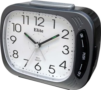 ELITE Sveglia silent. suoneria su campanello. luce. snooze - ANTRACITE - Silent alarm clock. bell ring. light. snooze - GREY
