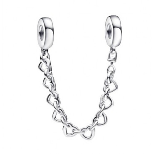 PANDORA CHARMS Mod. LINKED HEARTS SAFETY CHAIN
