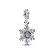 PANDORA CHARMS Mod. OPALESCENT SNOWFLAKE DOUBLE DANGLE
