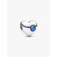 PANDORA Mod. ENGRAVABLE BLUE STONE HEART CHARM