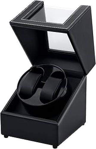 Watch Winder for 2 Watches – Faux Leather / Carica Orologio 2 orologi – Similpelle